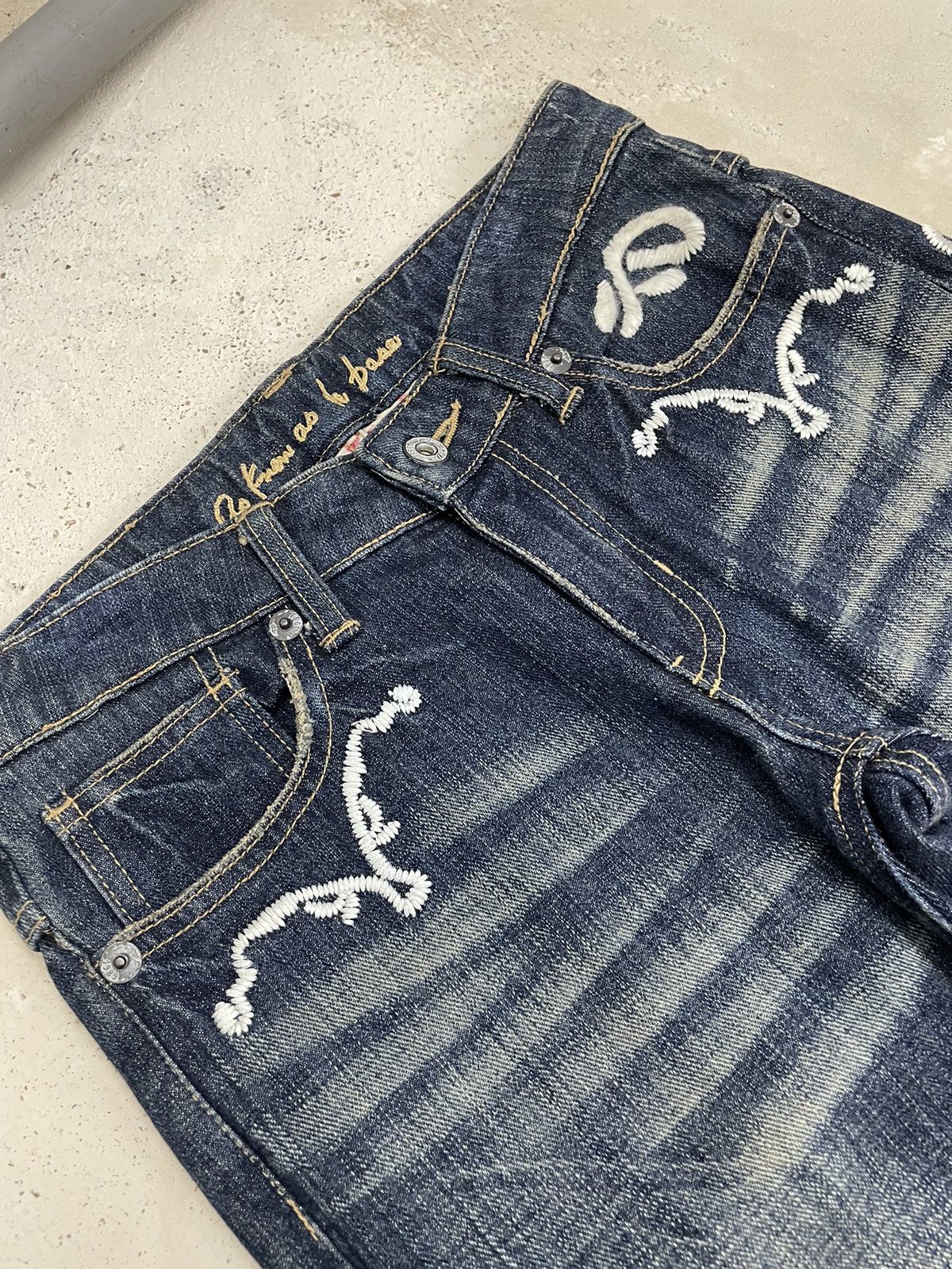 Frankie Shop Floral Motive Embroidery Flare Mud Indigo Denim Size US 28 / EU 44 - 8 Thumbnail