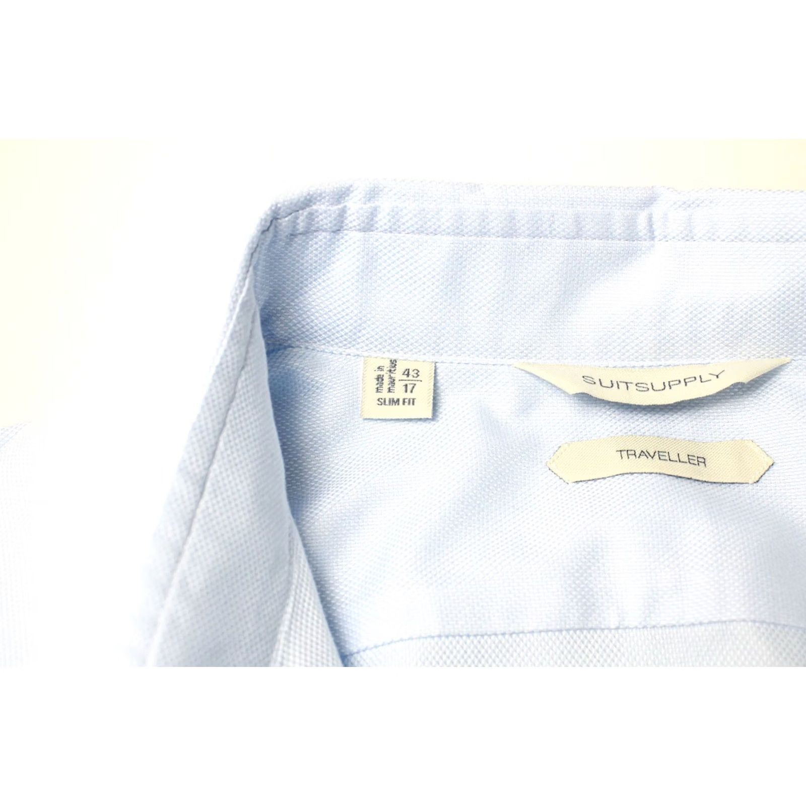 Suitsupply Suitsupply Traveller Slim Fit Formal Shirt Men's Blue Spread Collar 43 / 17 100% Cotton Slim Dress Shirt Size 46R - 7 Thumbnail