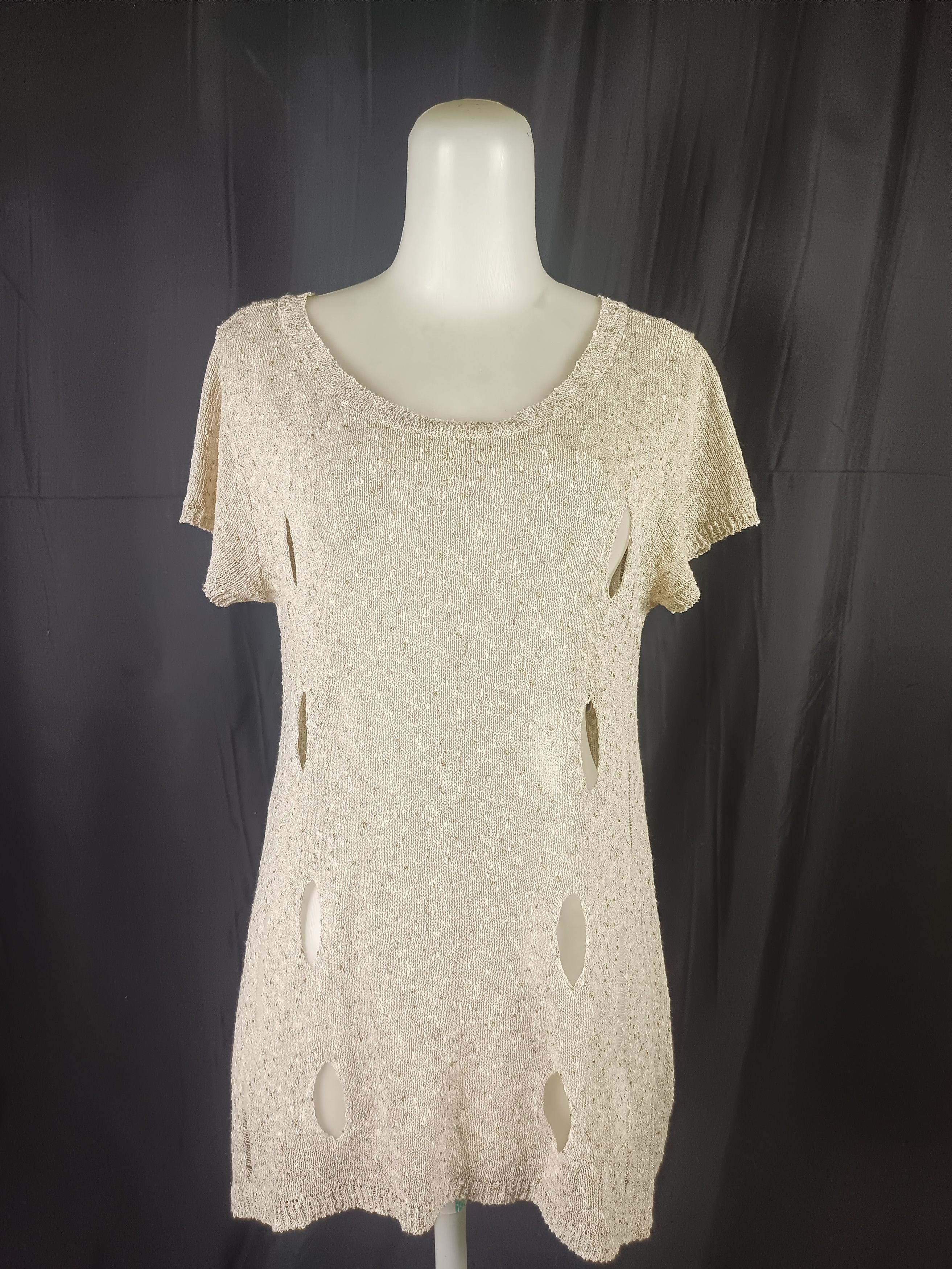 Japanese Brand JOINUS Distressed Glittery Knited Top Size XL / US 12-14 / IT 48-50 - 1 Thumbnail