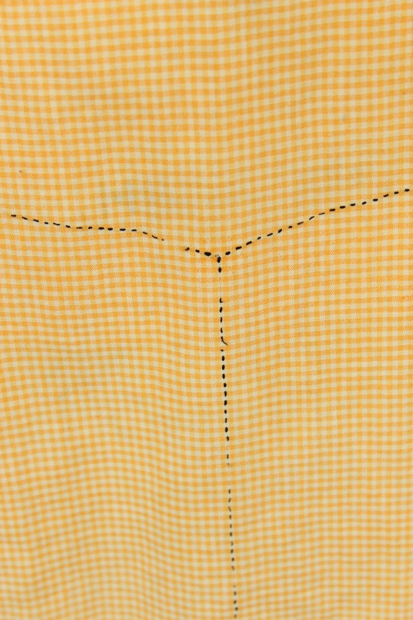 Vintage Vintage 1960s Apron, Orange Gingham Pinafore With Pocket Size ONE SIZE - 4 Thumbnail