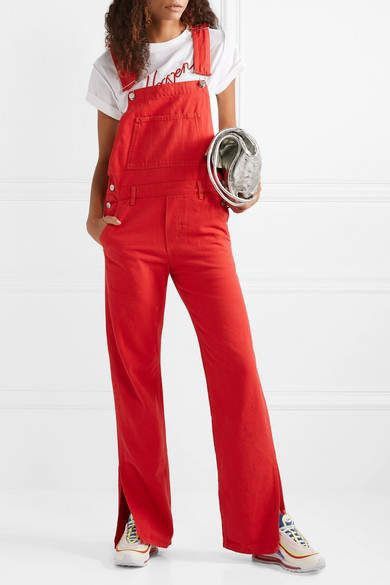 Designer × Ganni NWT GANNI RED DENIM OVERALLS Size 26" / US 2 / IT 38 - 1 Thumbnail