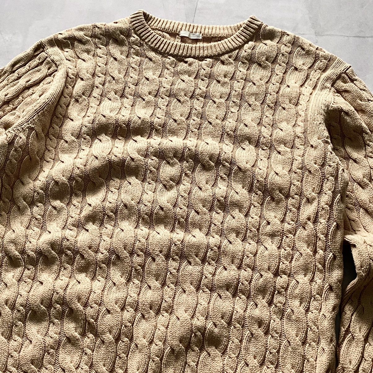 GU × Vintage GU Japanese Brown Cable Knit Sweater Polo Ralph Lauren Style Size US M / EU 48-50 / 2 - 3 Thumbnail