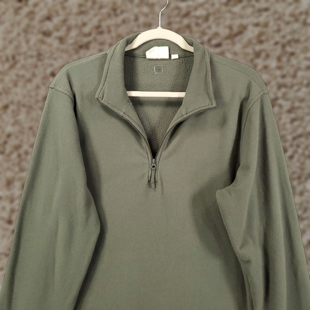 Vintage Mountain Warehouse Mens XL 1/4 Zip Fleece Sweatshirt Pullover Gray Green Shirt Size US XL / EU 56 / 4 - 1 Thumbnail