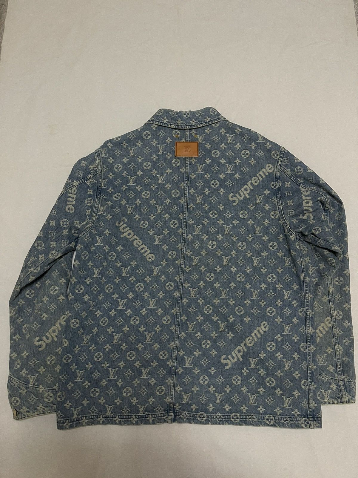 Supreme Supreme Louis Vuitton lv jacquard denim chore coat size 50 | Grailed