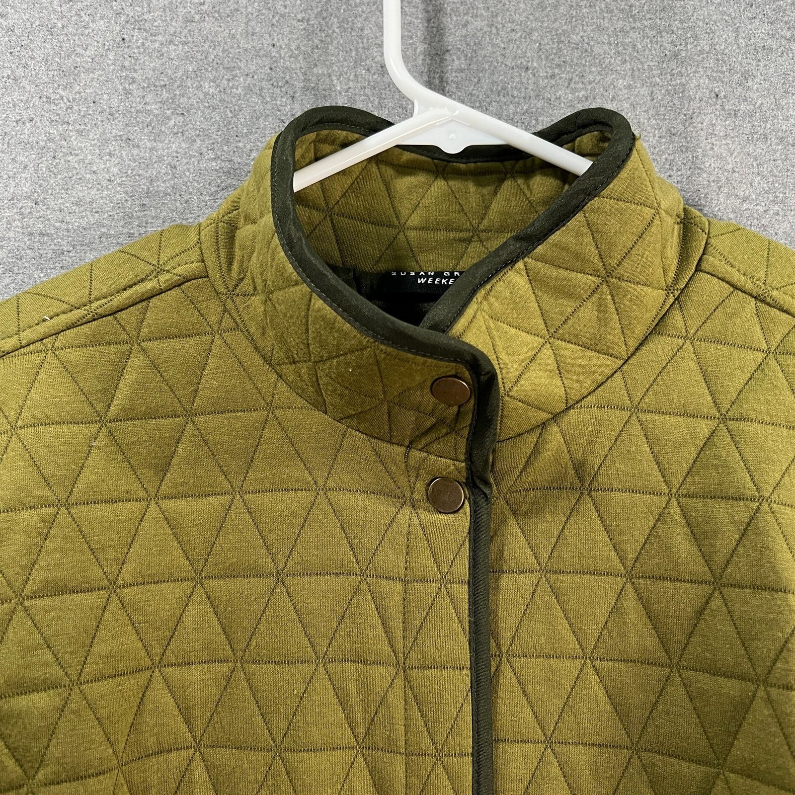 Other Susan Graver Weekend Quilted Knit Snap Front Mock Neck Size M / US 6-8 / IT 42-44 - 11 Thumbnail