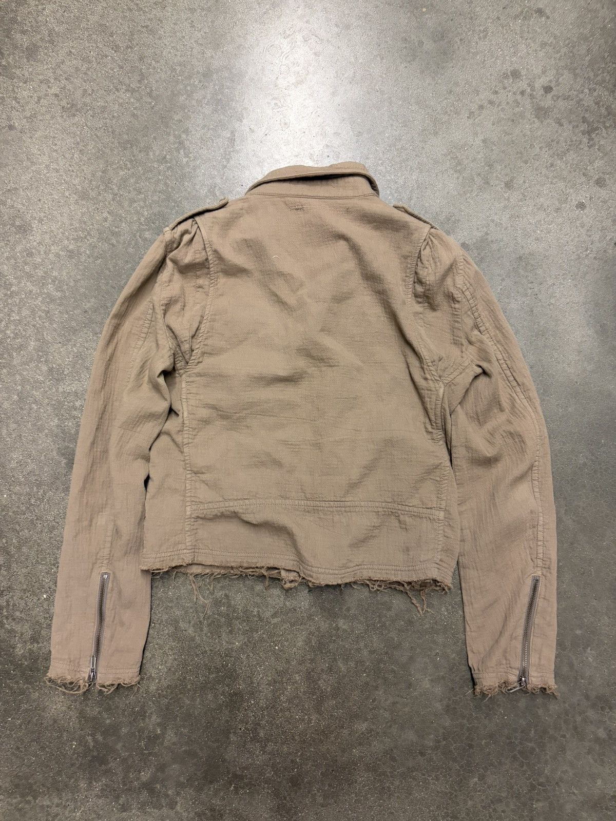 Davit Meursault Japan Beige Davit Meursault Vintage Frayed Moto Paper Clip Jacket Size US S / EU 44-46 / 1 - 2 Thumbnail