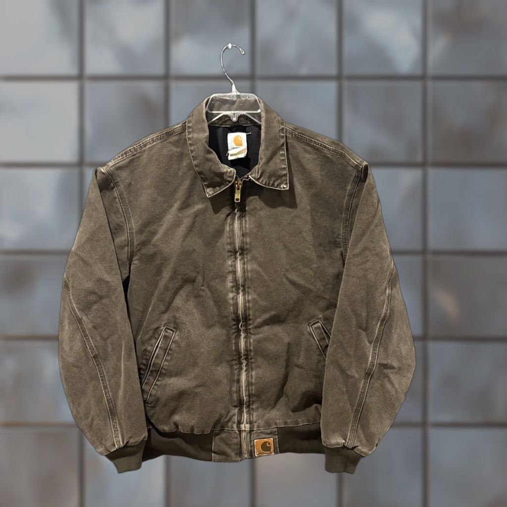 Carhartt VINTAGE Carhartt Jacket Men's XL Canvas Faded Timber Brown J102TMB Santa Fe Bomber Jacket Mens XL Brown Canvas Carhartt J102TMB Santa Fe Size US XL / EU 56 / 4 - 1 Thumbnail