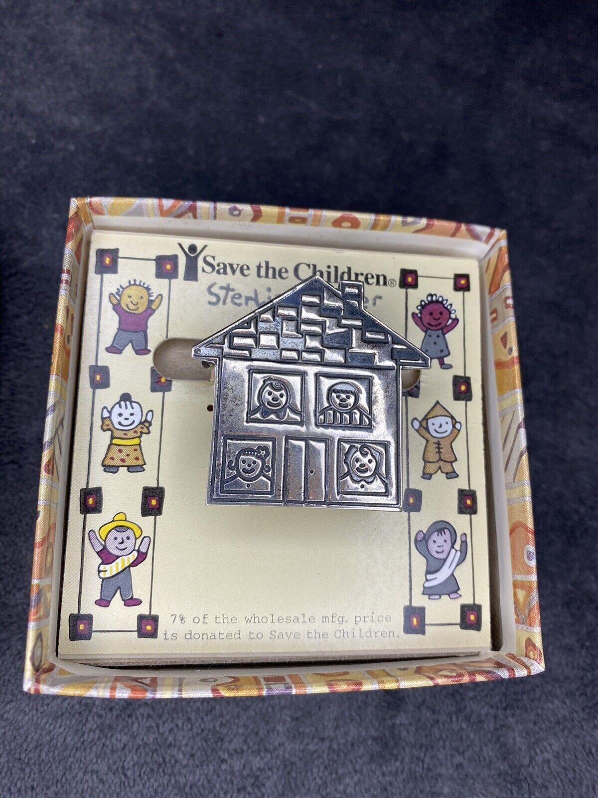 Other Vintage Sterling Silver Save The Children House Brooch Pin Size ONE SIZE - 2 Thumbnail