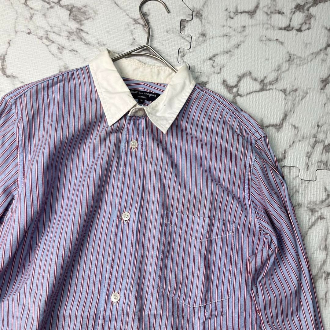 Comme des Garcons Homme COMME des GARÇONS HOMME Striped Long Sleeve Shirt Blue M Size US M / EU 48-50 / 2 - 3 Thumbnail