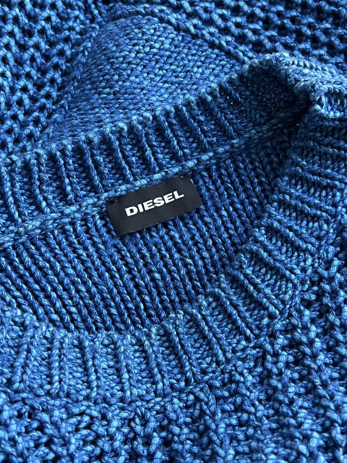 Diesel Junya watanabe style diesel blue sweater chunky yarn knitted Size US L / EU 52-54 / 3 - 13 Thumbnail