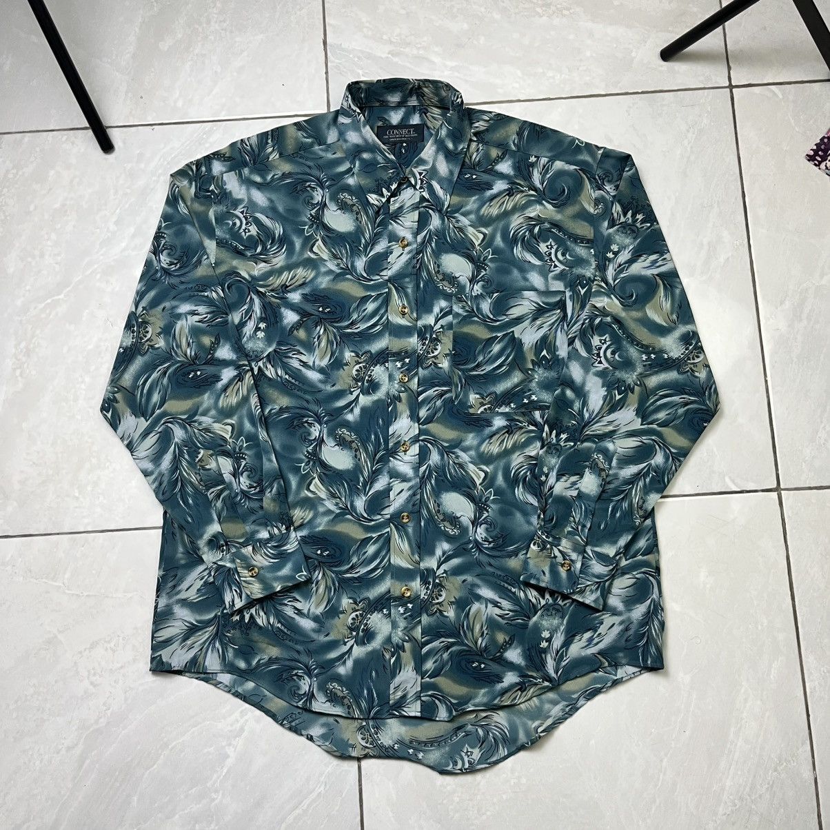 Japanese Brand abstract art silk shirt connect long sleeve button shirt Size US L / EU 52-54 / 3 - 2 Thumbnail