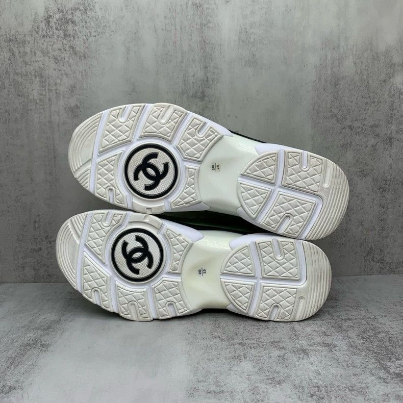 Chanel Chanel Green Diamond Pattern Sneakers Size 38 Size US 8 / EU 41 - 6 Thumbnail