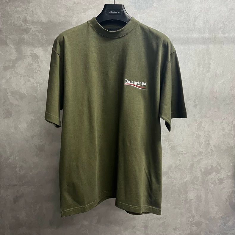 Balenciaga Balenciaga Brown Green Logo T-Shirt Size US S / EU 44-46 / 1 - 1 Thumbnail