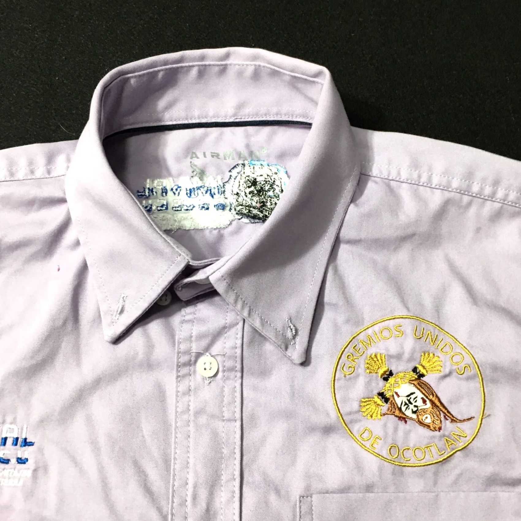 Vintage Airman Purple Patch(es) Button-Up Shirt Mens XL Purple Button-Up Vintage 50s Retro USA Mexico OCOTLAN GREMIOS Collared Long Sleeve Casual Workwear Size US XL / EU 56 / 4 - 2 Thumbnail