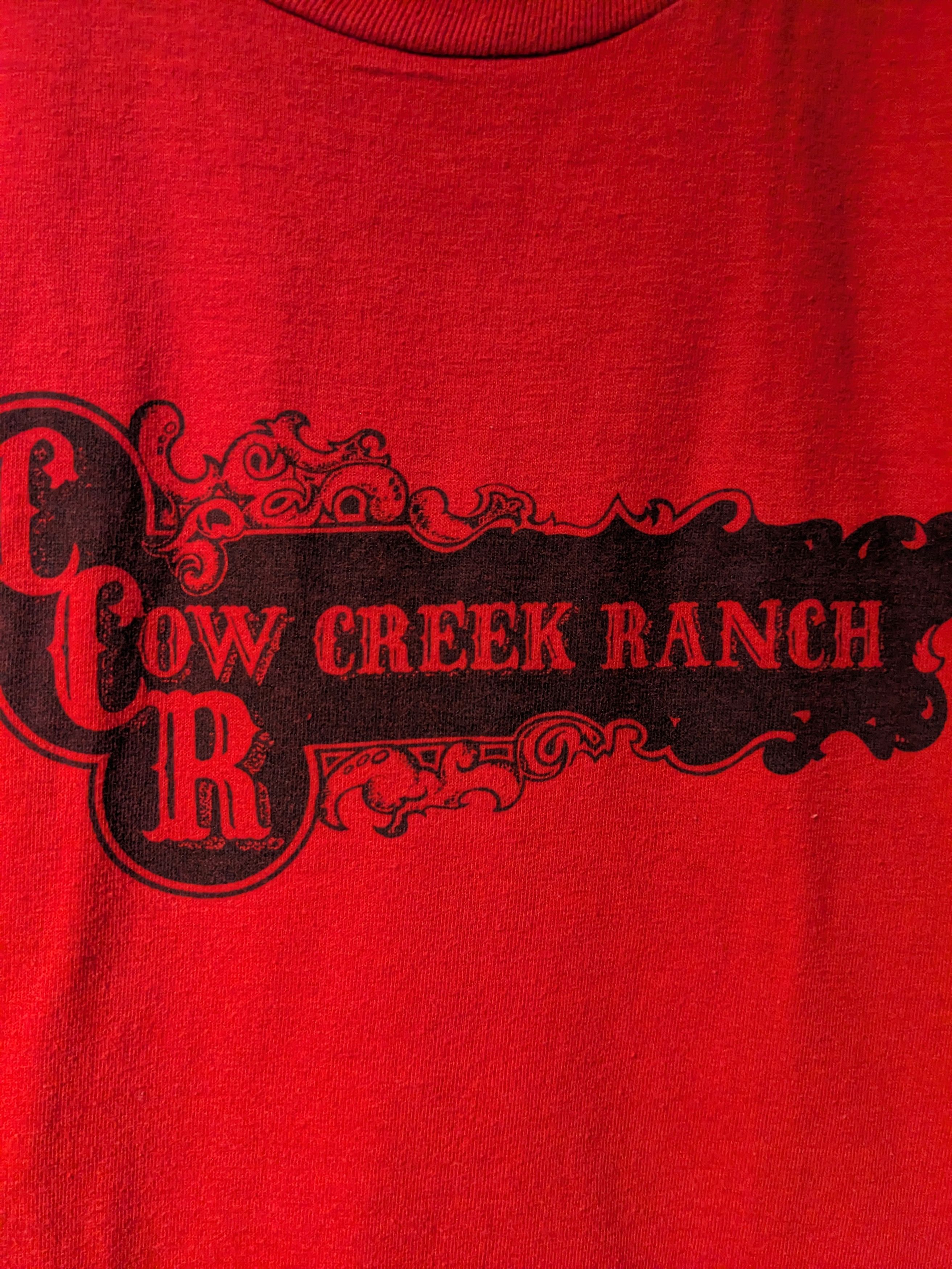 Jerzees × Vintage Vintage 80s Creek Ranch Cow Animal Farm Red Medium T-Shirt Size US M / EU 48-50 / 2 - 2 Thumbnail