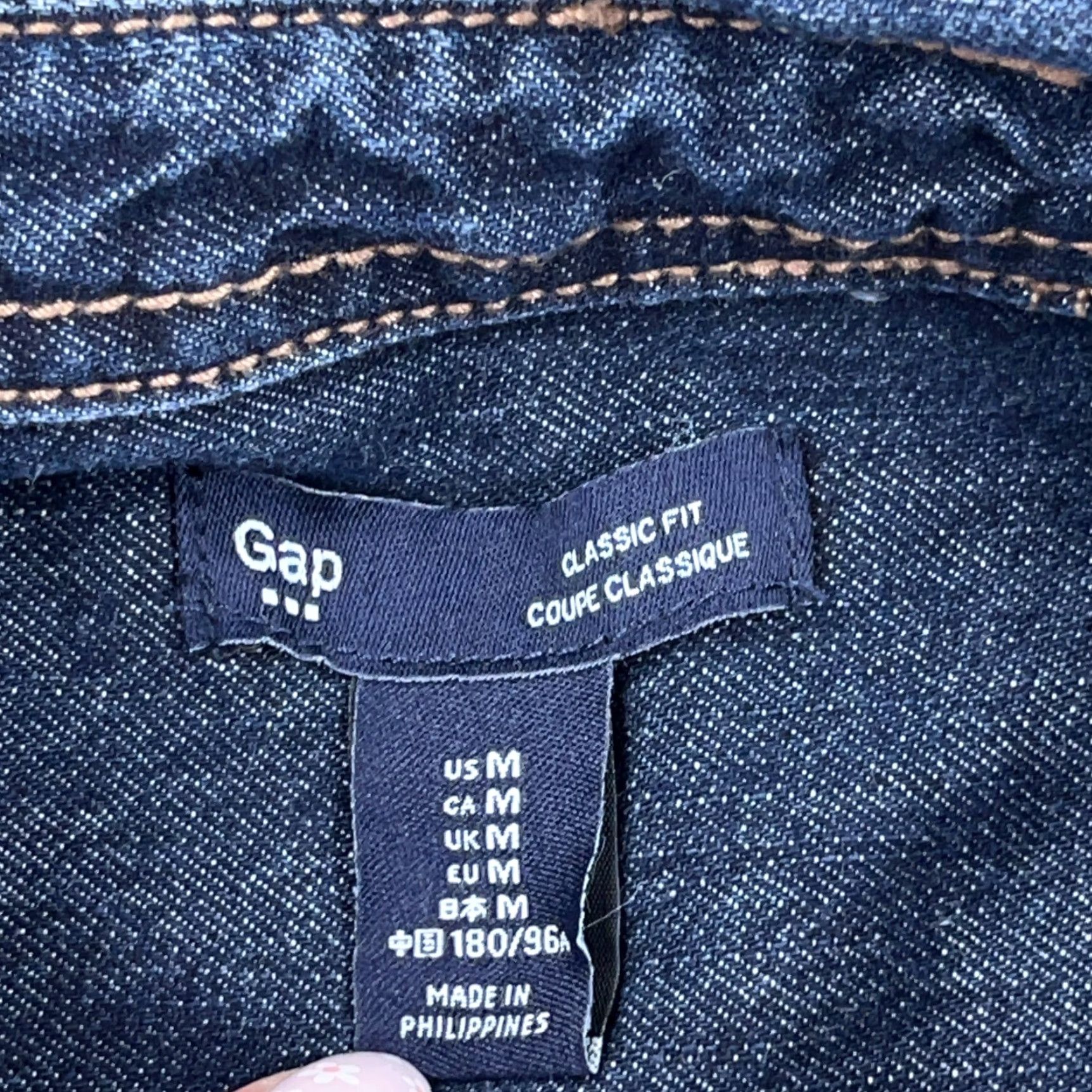 Gap Gap Denim Shirt Men Medium Blue Button Up Dark Wash Western Faded Adult Size US M / EU 48-50 / 2 - 4 Thumbnail