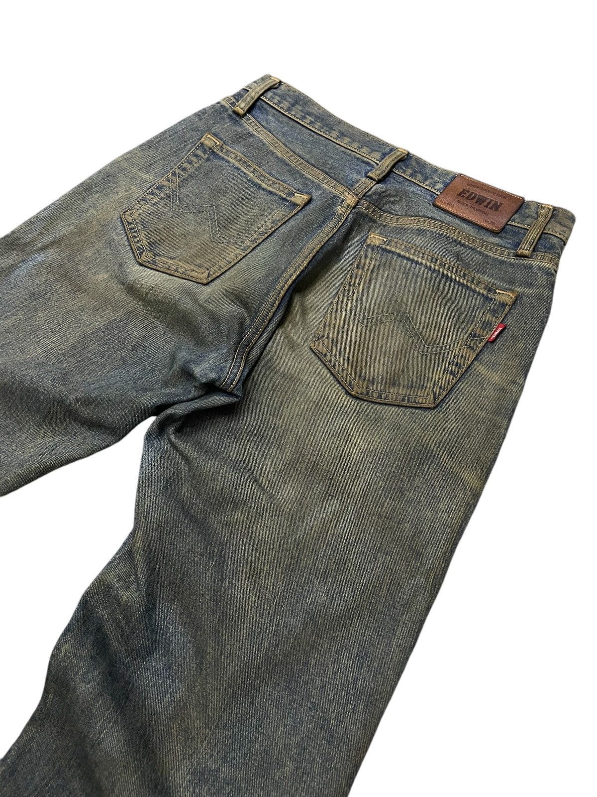 Edwin × GOSTAR DE FUGA × Hysteric Glamour Vintage Edwin 403 Mud Wash Distressed Straight Jeans Size US 29 - 10 Thumbnail