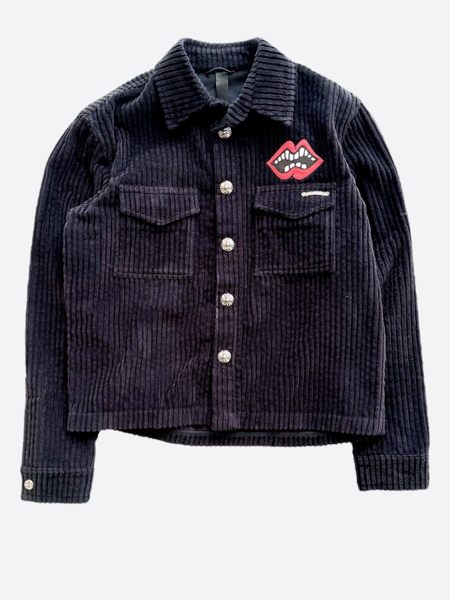 Pre-owned Chrome Hearts Matty Boy Black Chomper Corduroy Jacket