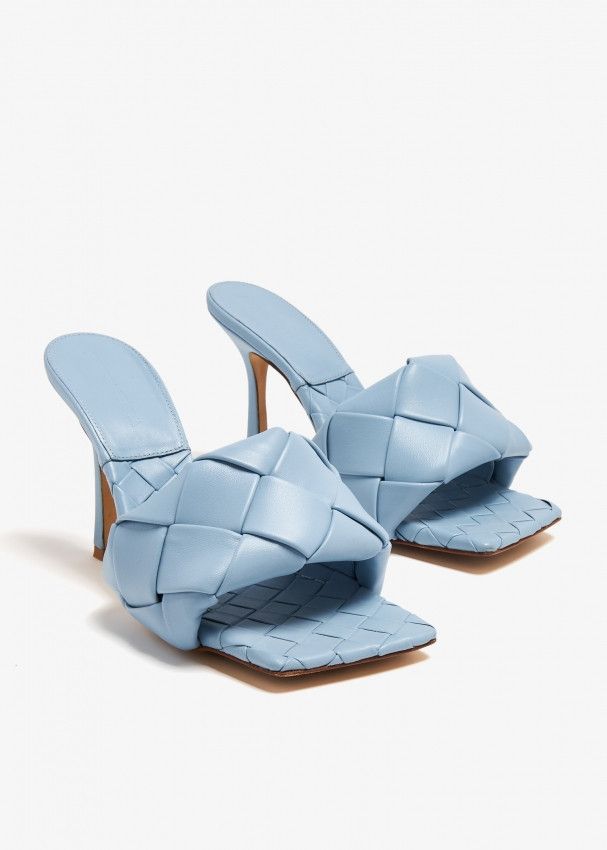 Bottega Veneta o1n1vont1124 Lido Sandals Mules in Blue Size US 5 / IT 35 - 2 Thumbnail