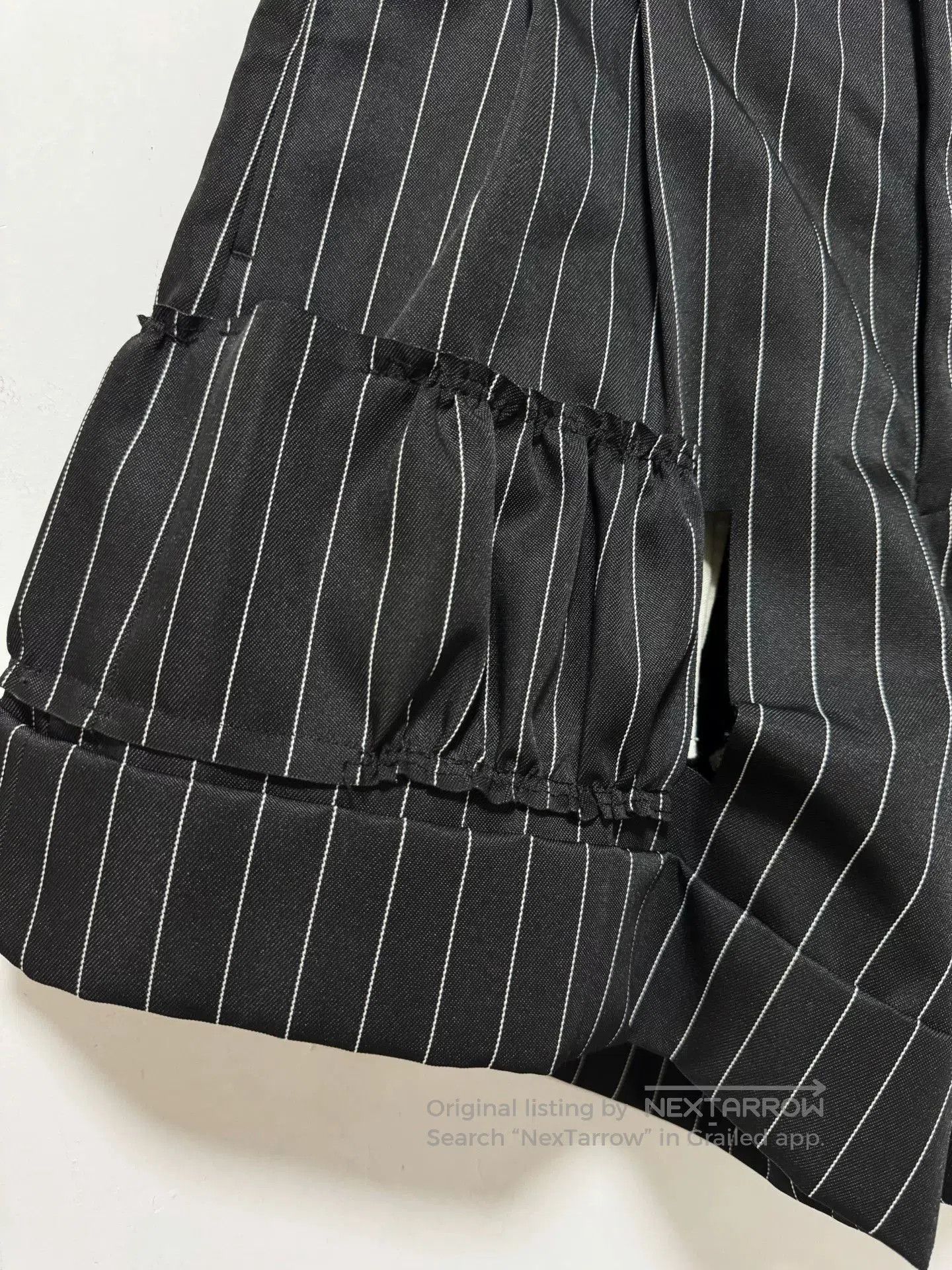 CDG Deconstructed Bow Stripe Shorts.