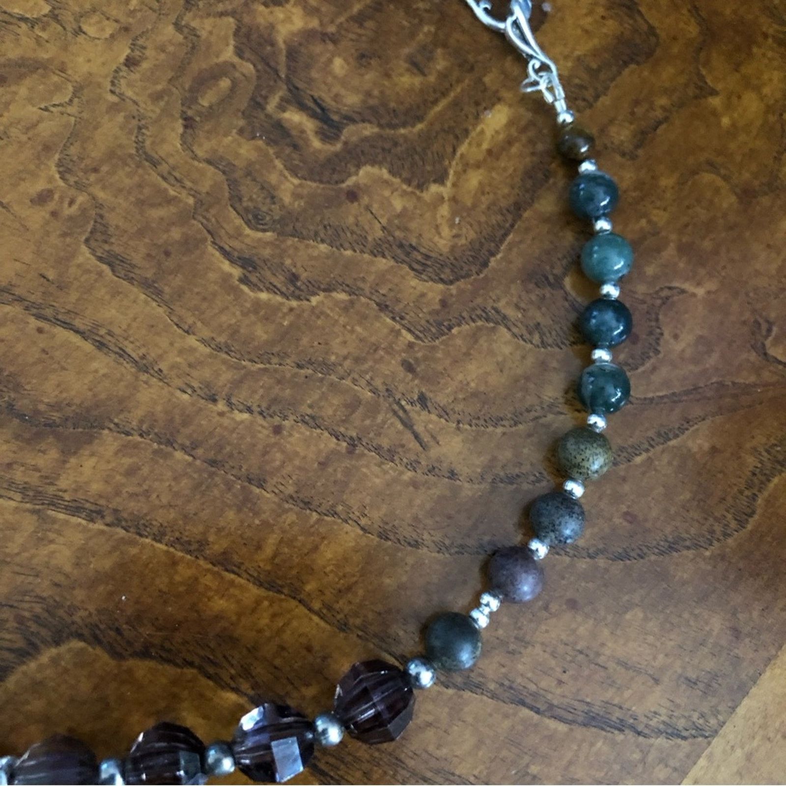 Handmade Handcrafted large articulated pendant genuine stone necklace Size ONE SIZE - 10 Thumbnail