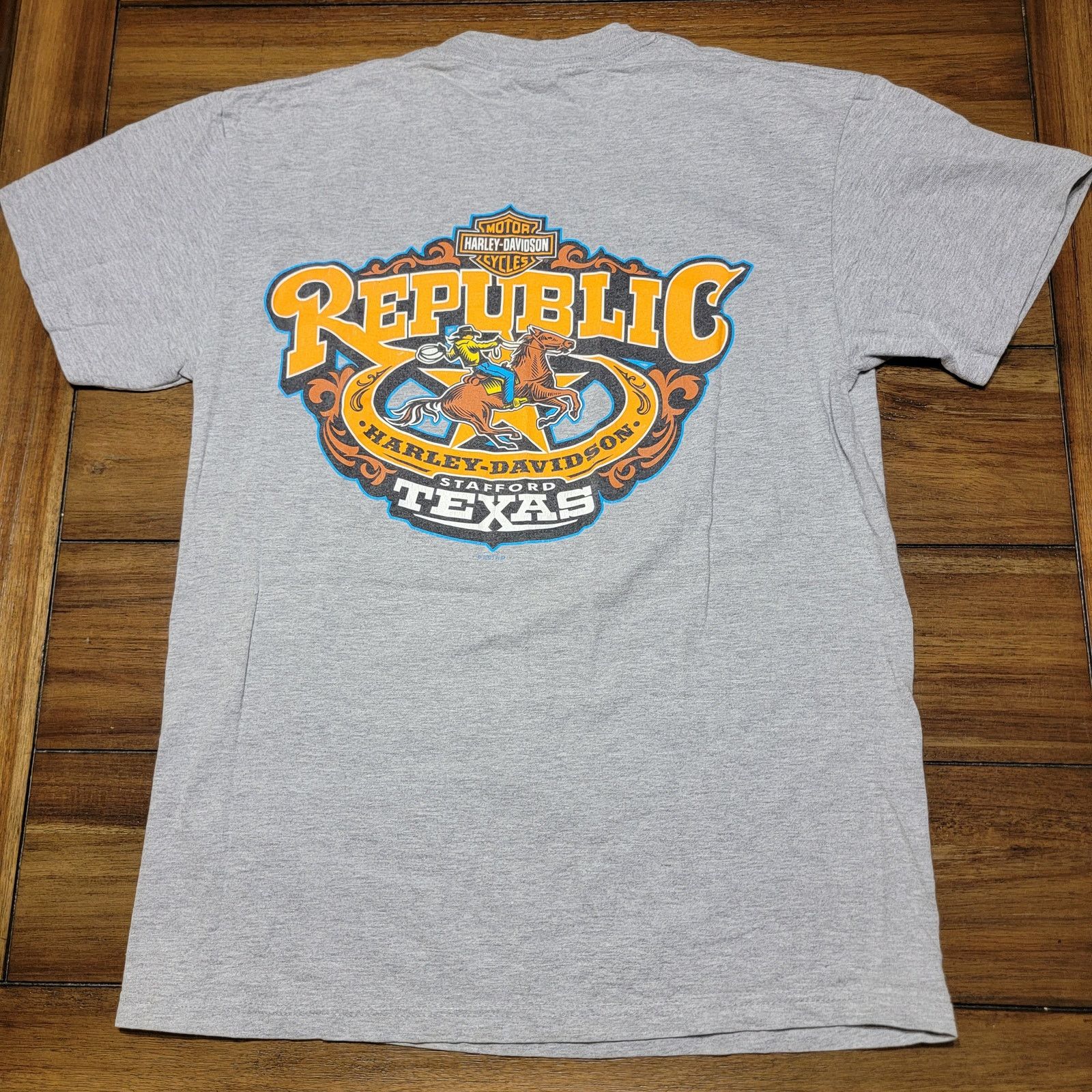 Harley Davidson Harley Davidson Grey Unisex Tee Stafford Texas - Size Medium Size US M / EU 48-50 / 2 - 3 Thumbnail