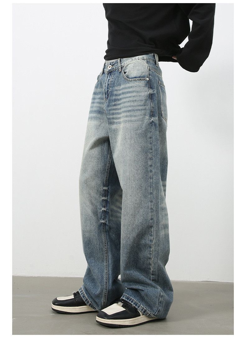 Japanese Brand × Jean Men's distressed washed straight retro loose versatile jeans Size US 32 / EU 48 - 3 Thumbnail