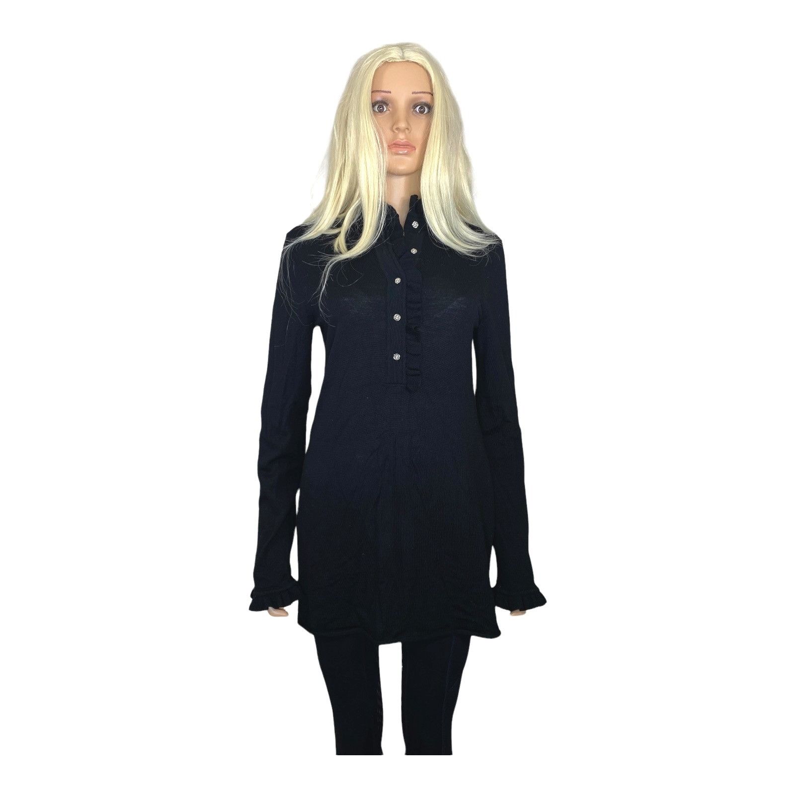 Tory Burch Tory Burch Wool Pullover Tunic Sweater Buttons Black Medium Size M / US 6-8 / IT 42-44 - 1 Thumbnail