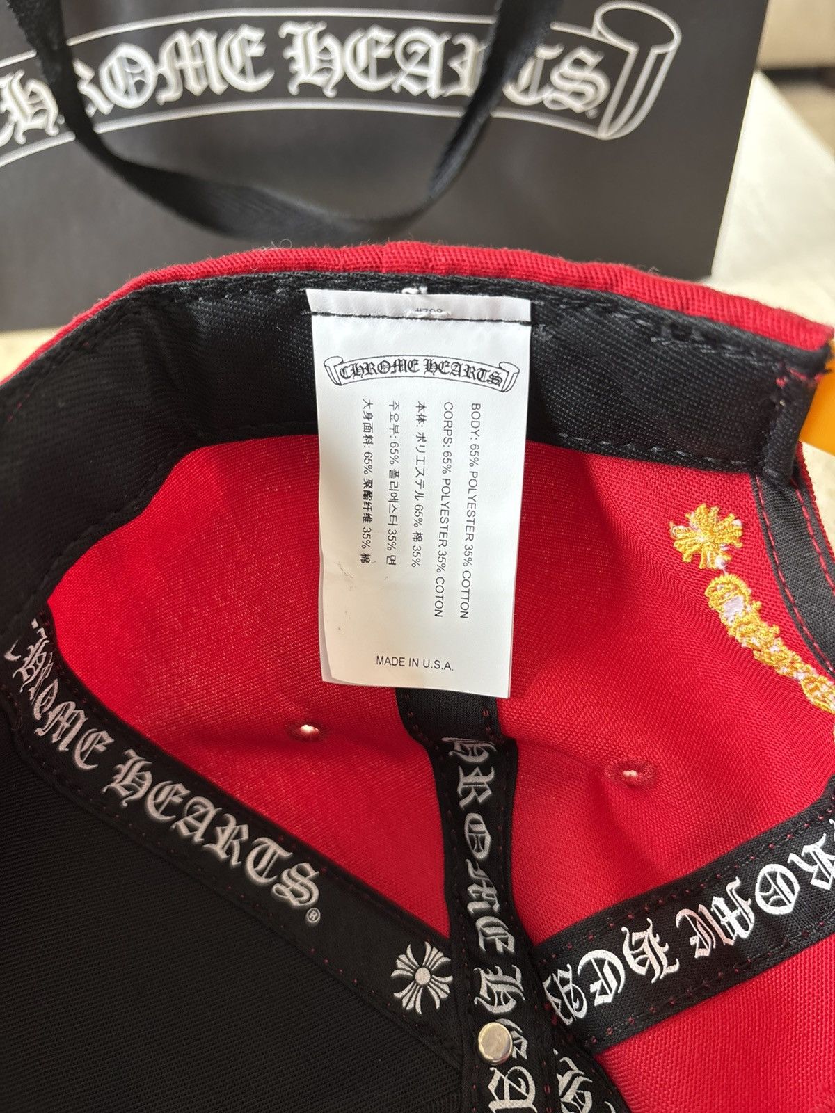 Chrome Hearts Chrome Hearts "Red/Yellow" CH Baseball Hat Size ONE SIZE - 7 Thumbnail