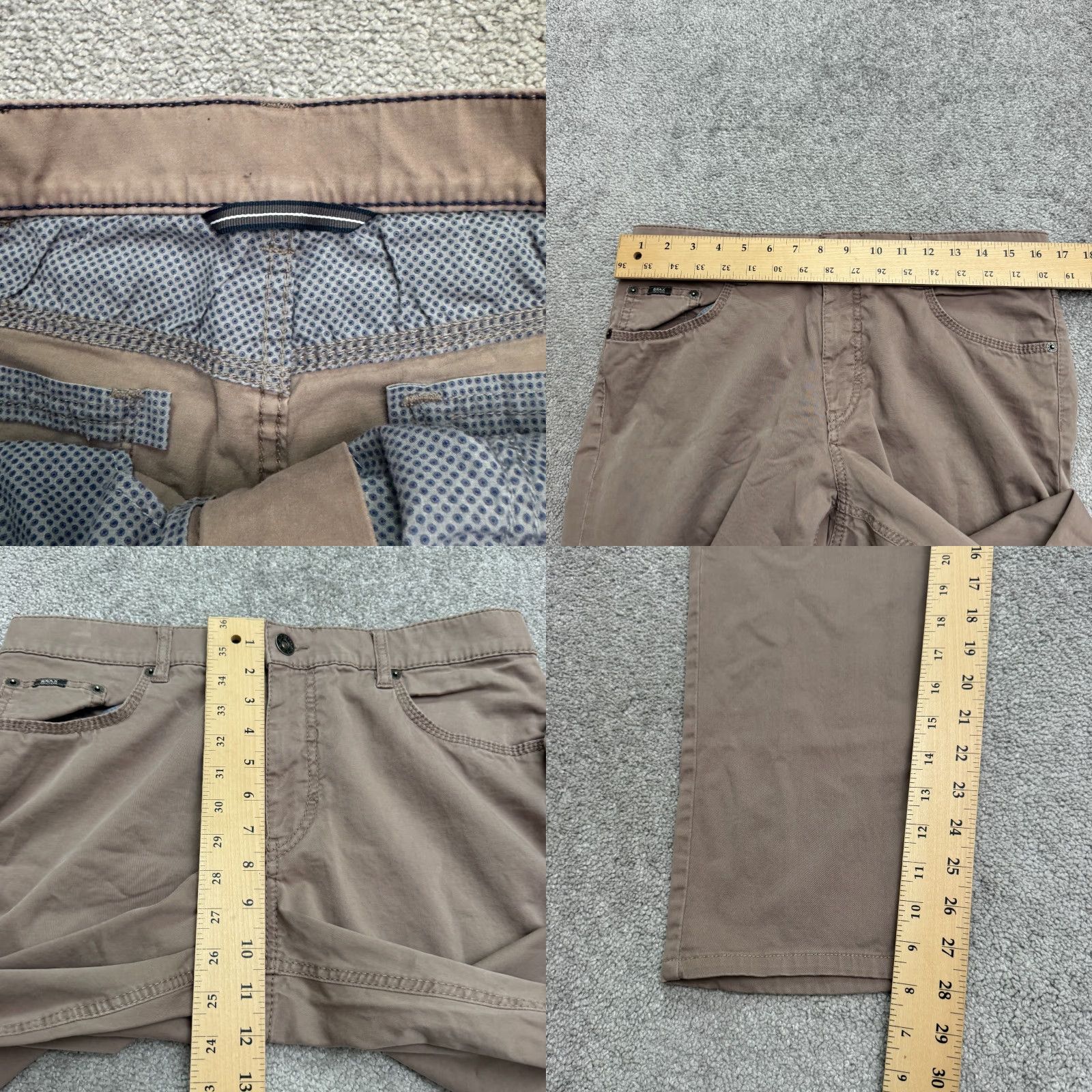 Vintage Branx Chino Pants Mens 33x28 Brown Corduroy 5-Pocket Flat Front Casual Straight Leg Size US 33 - 8 Thumbnail