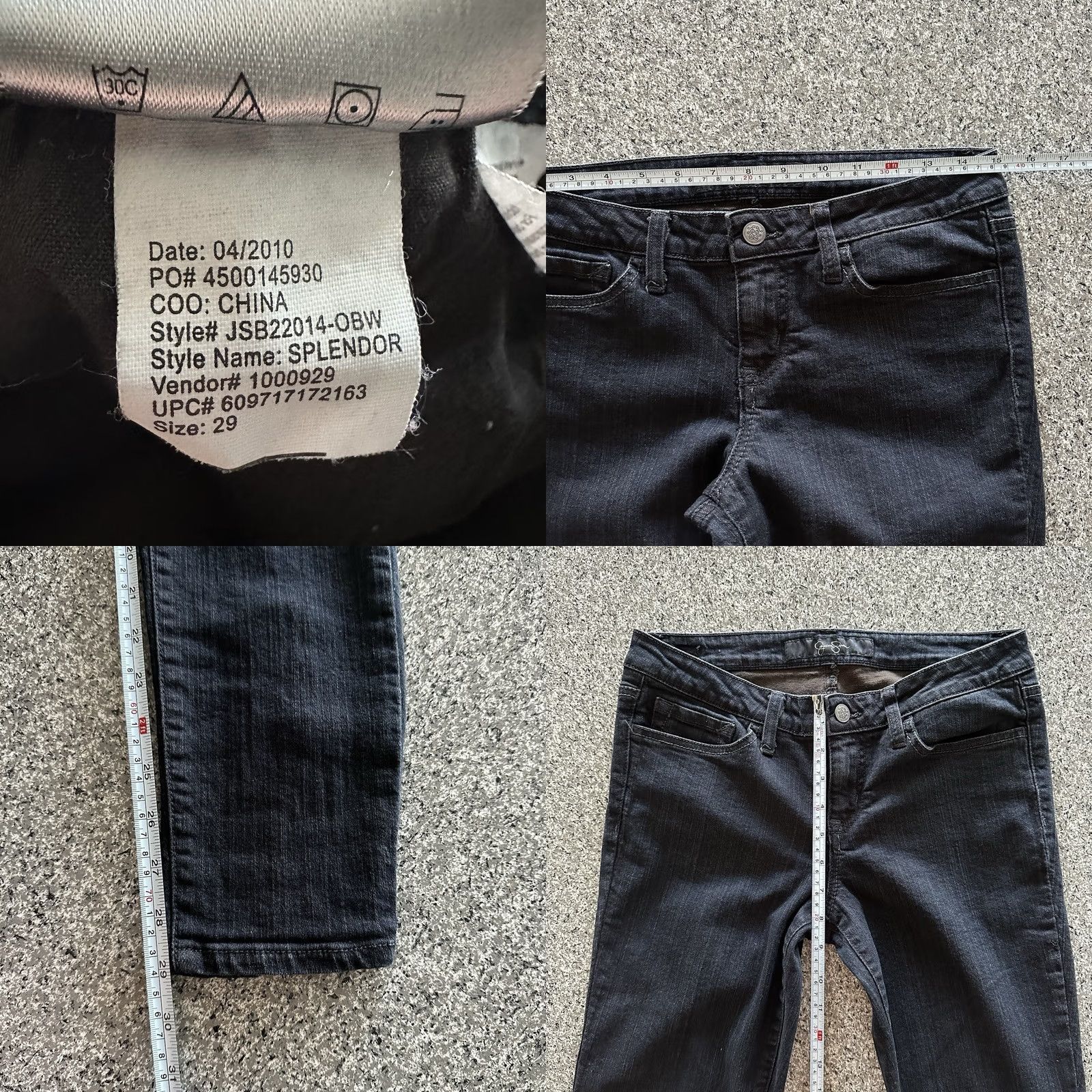 Jessica Simpson Jessica Simpson Jeans Womens 29x29 Kiss Me Low Rise Skinny Black 5-Pocket Denim Jeans Mens Womens Girls not applicable Size 29" - 8 Thumbnail