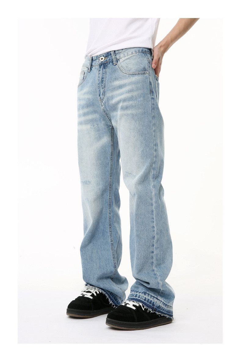Japanese Brand × Jean Light blue simple washed flared denim trousers casual Size US 32 / EU 48 - 3 Thumbnail