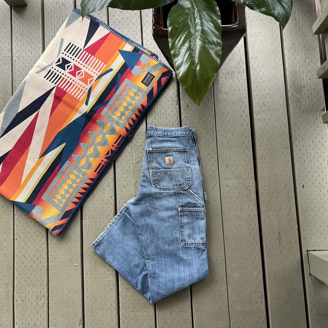 Carhartt Vintage Y2K Carhartt denim thrashed faded double knee pants Size US 30 / EU 46 - 3 Thumbnail