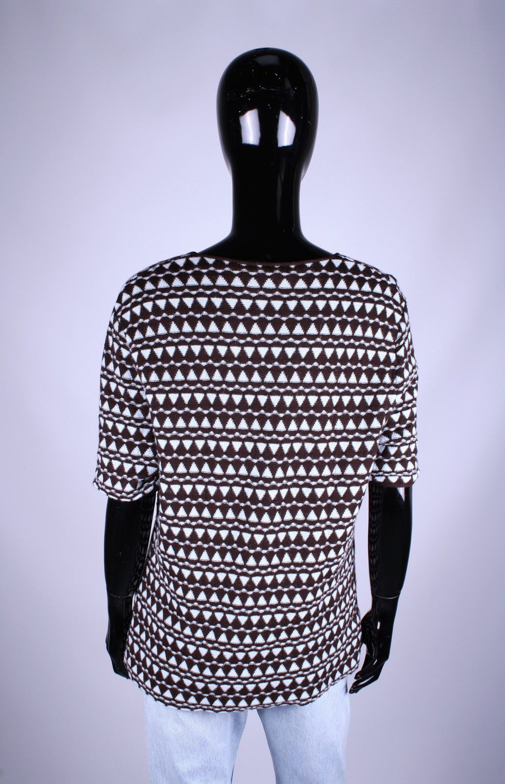 Salvatore Ferragamo × Vintage Vintage Salvatore Ferragamo Wool Cashmere Geometric T-Shirt Size M / US 6-8 / IT 42-44 - 6 Thumbnail