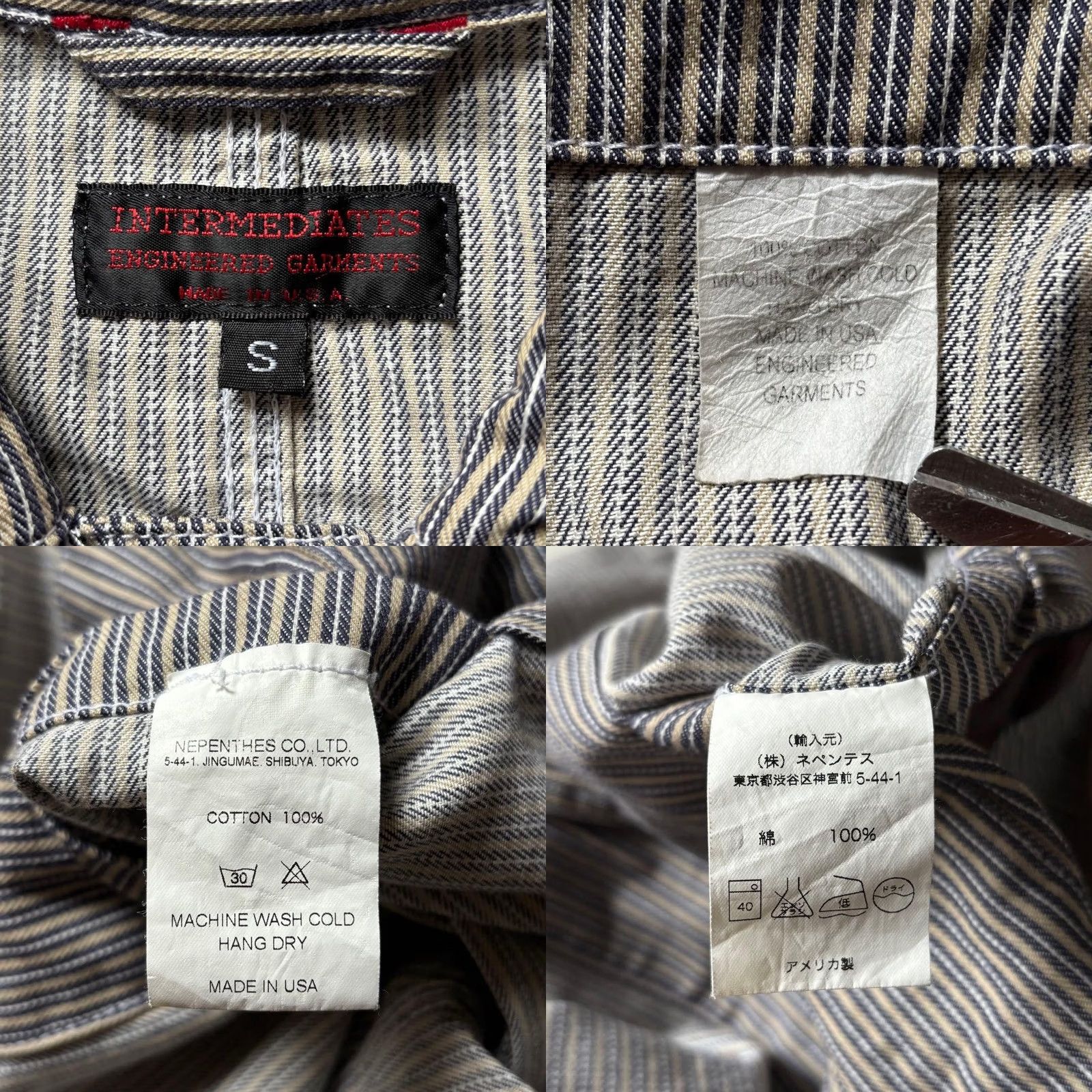 Engineered Garments ENGINEERED GARMENTS HICKORY STRIPE COVERALL JACKET MEN S MULTICOLOR SIZE S USED Size US 29 - 9 Thumbnail