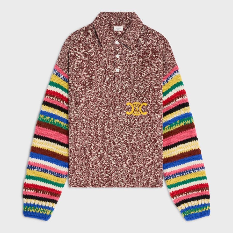 Celine o1d2blof0226 Polo Sweater in Multicolor Size US M / EU 48-50 / 2 - 1 Thumbnail