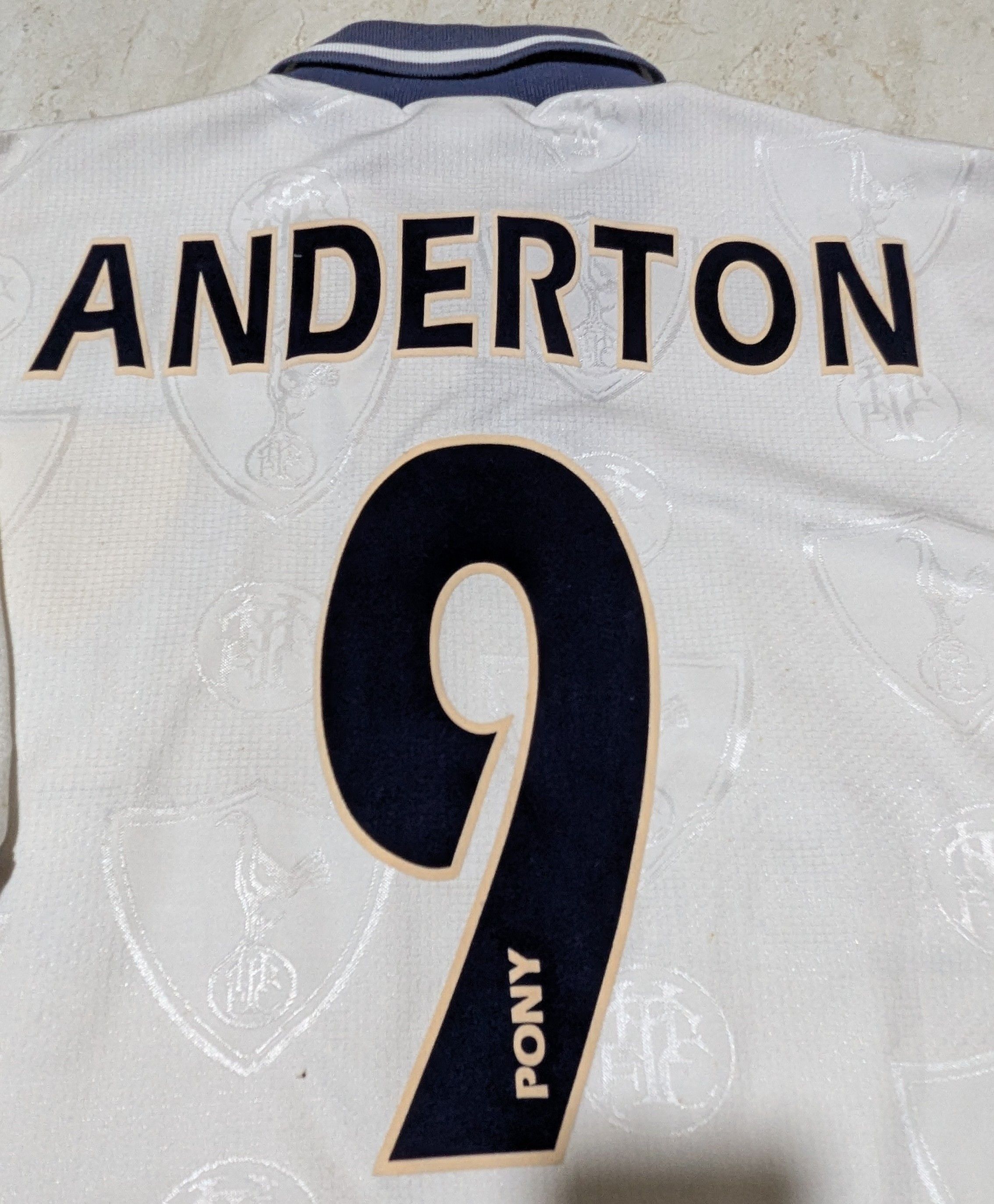 PONY Tottenham Hotspur 1995 home Anderton jersey football shirt Size US L / EU 52-54 / 3 - 3 Thumbnail
