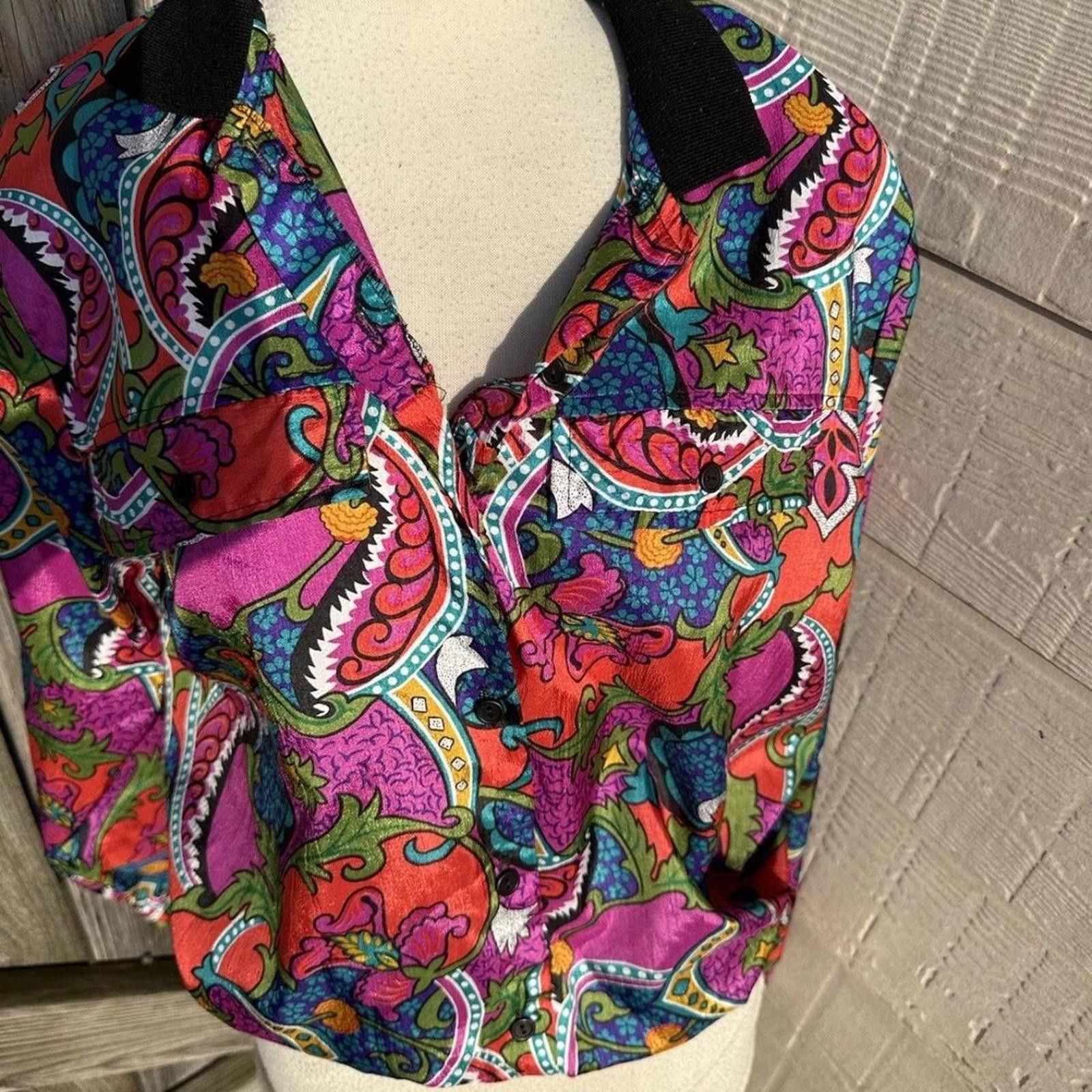 Other Vintage Floral Print Shirt Lauren Lee SilkyM/L. Size M / US 6-8 / IT 42-44 - 2 Thumbnail