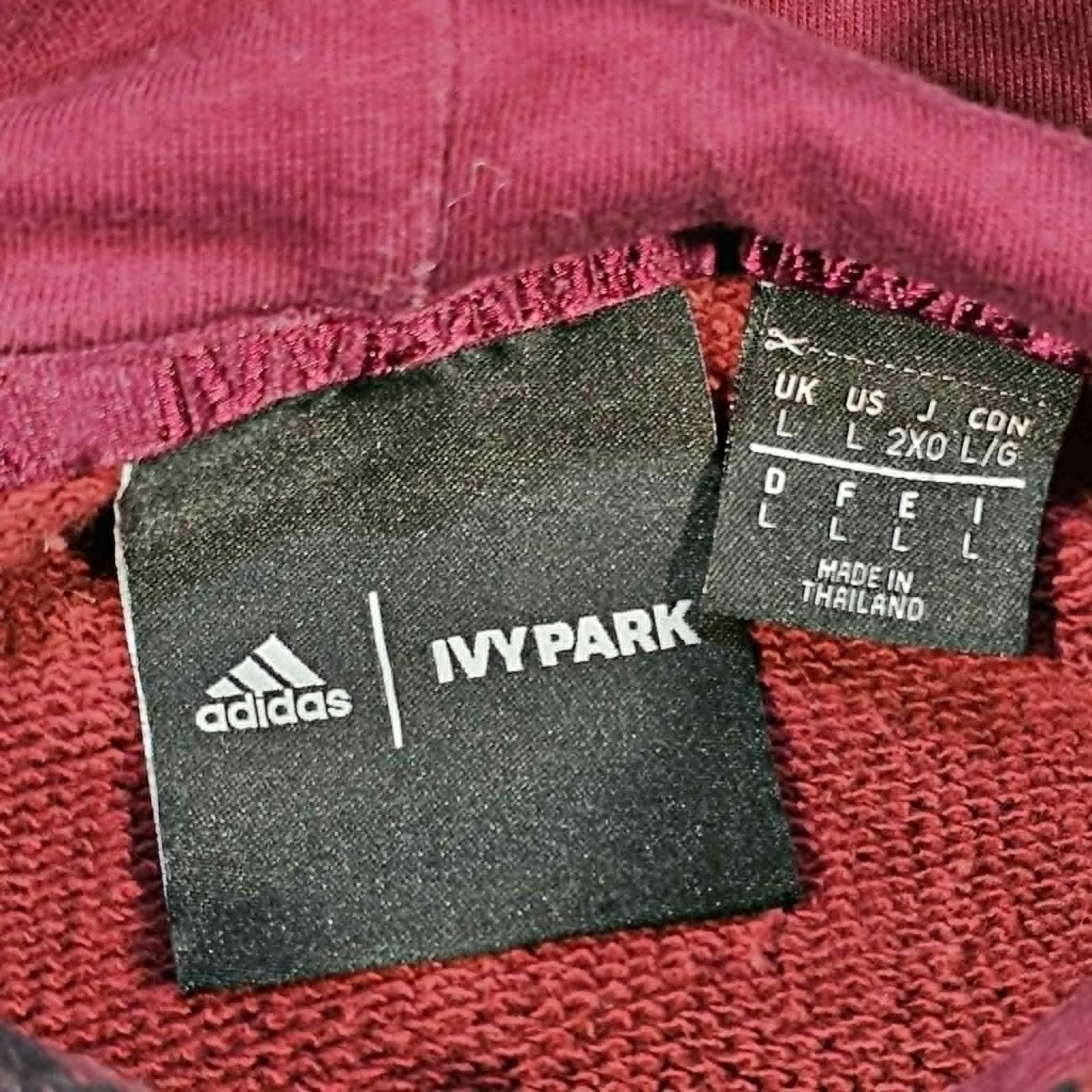 Adidas Adidas X Ivy Park Burgundy All Over Print Hoodie Sweatshirt Size US L / EU 52-54 / 3 - 6 Thumbnail