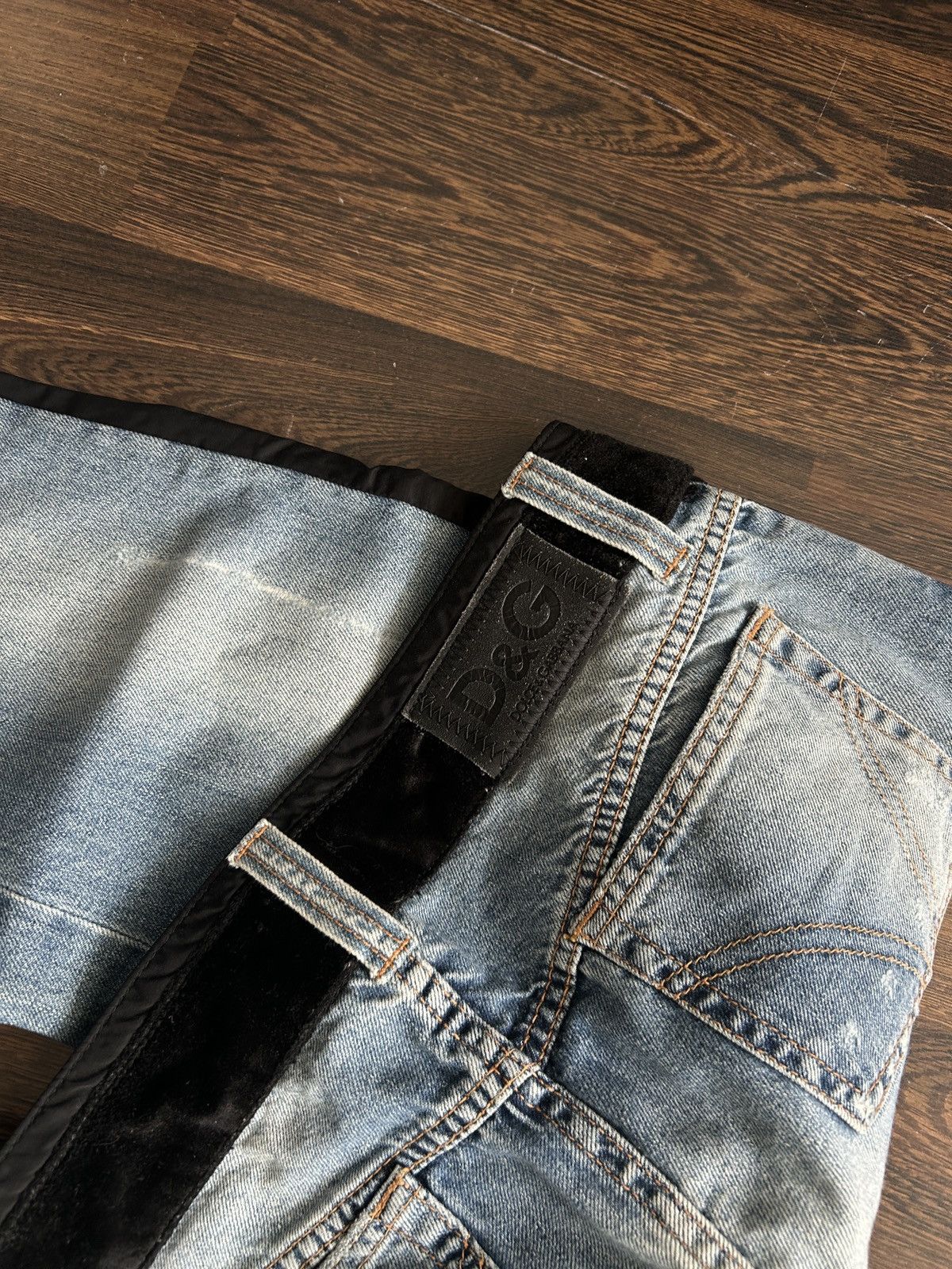 Dolce & Gabbana × Le Grande Bleu (L.G.B.) × Seditionaries 2000s D&G Distressed Flared Bootcut Denim Pants y2k style Size US 29 - 5 Thumbnail