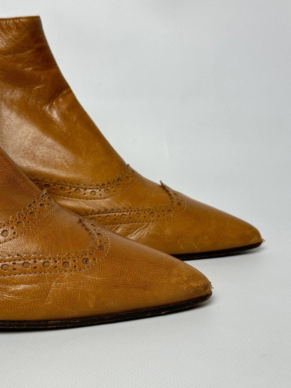 Veronique Branquinho Veronique Branquinho Brown Leather Ankle Boot Size US 8 / IT 38 - 4 Thumbnail