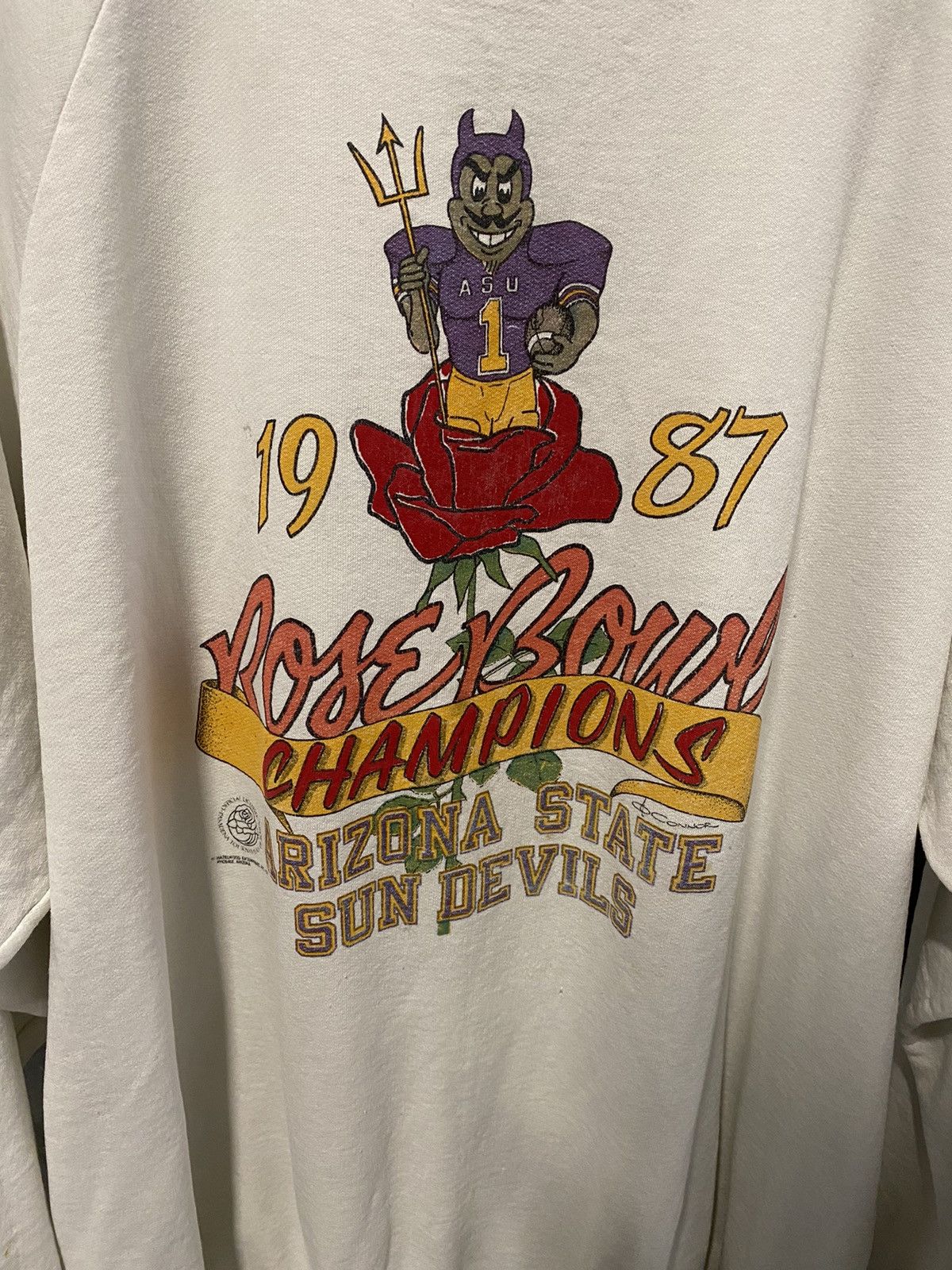 Vintage 1987 ASU Devils Rose Bowl Champs Sweatshirt Size US XL / EU 56 / 4 - 2 Thumbnail