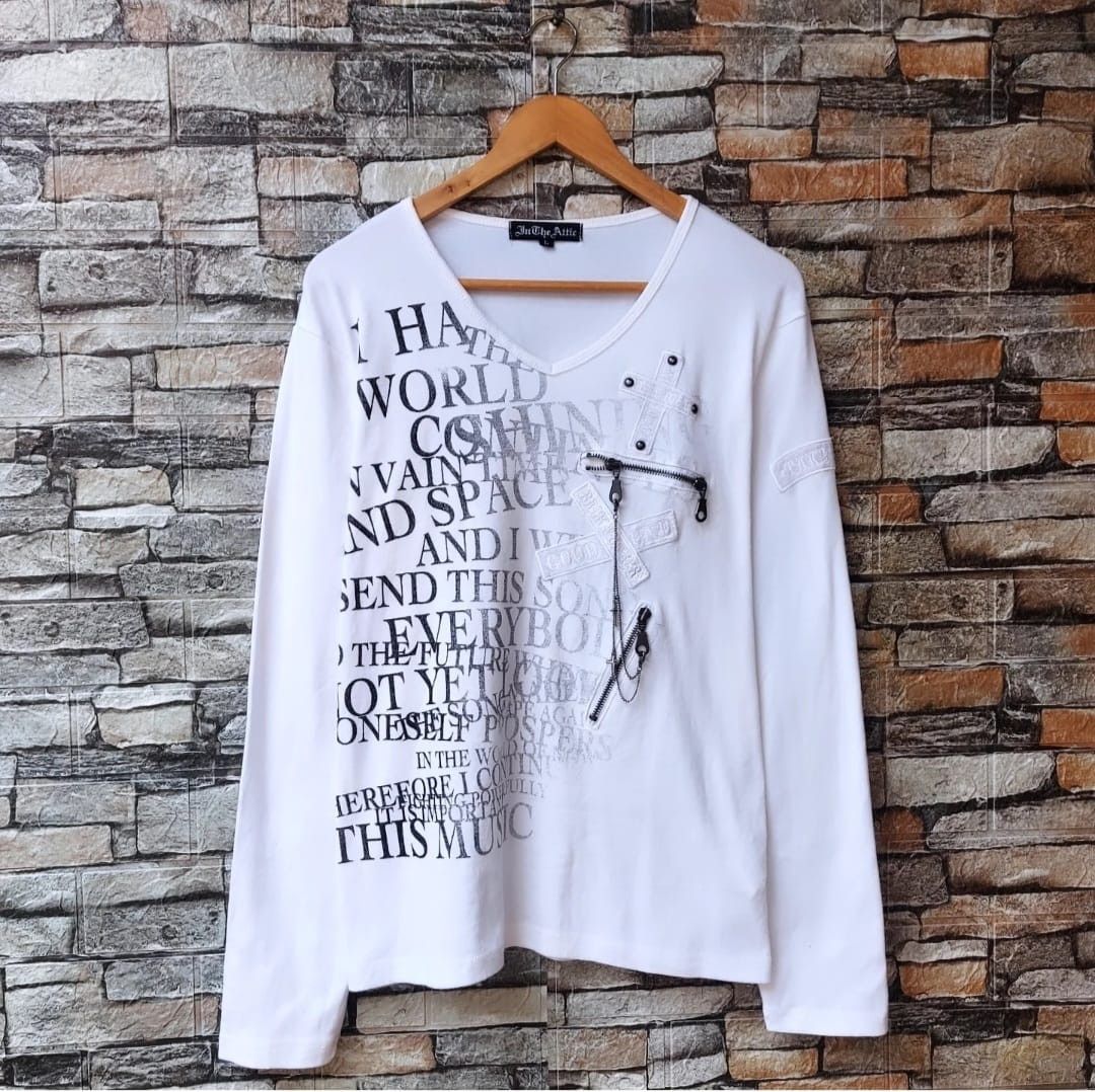 In The Attic Japanese Brand In The Attic Punk Style Vneck Long Sleeve Size US M / EU 48-50 / 2 - 1 Thumbnail