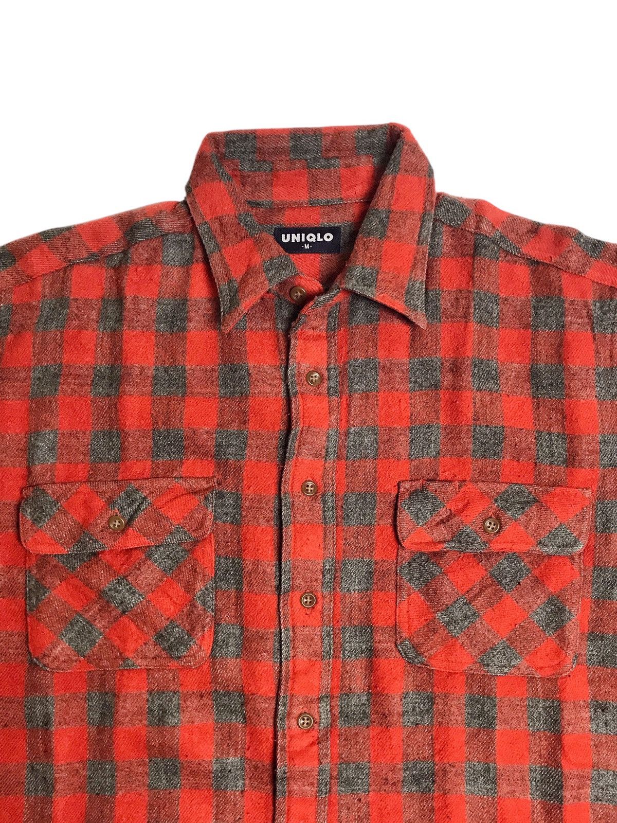Japanese Brand × Uniqlo × Vintage Uniqlo Double Pocket Vintage Plaid Wool Flannel Size US XL / EU 56 / 4 - 2 Thumbnail