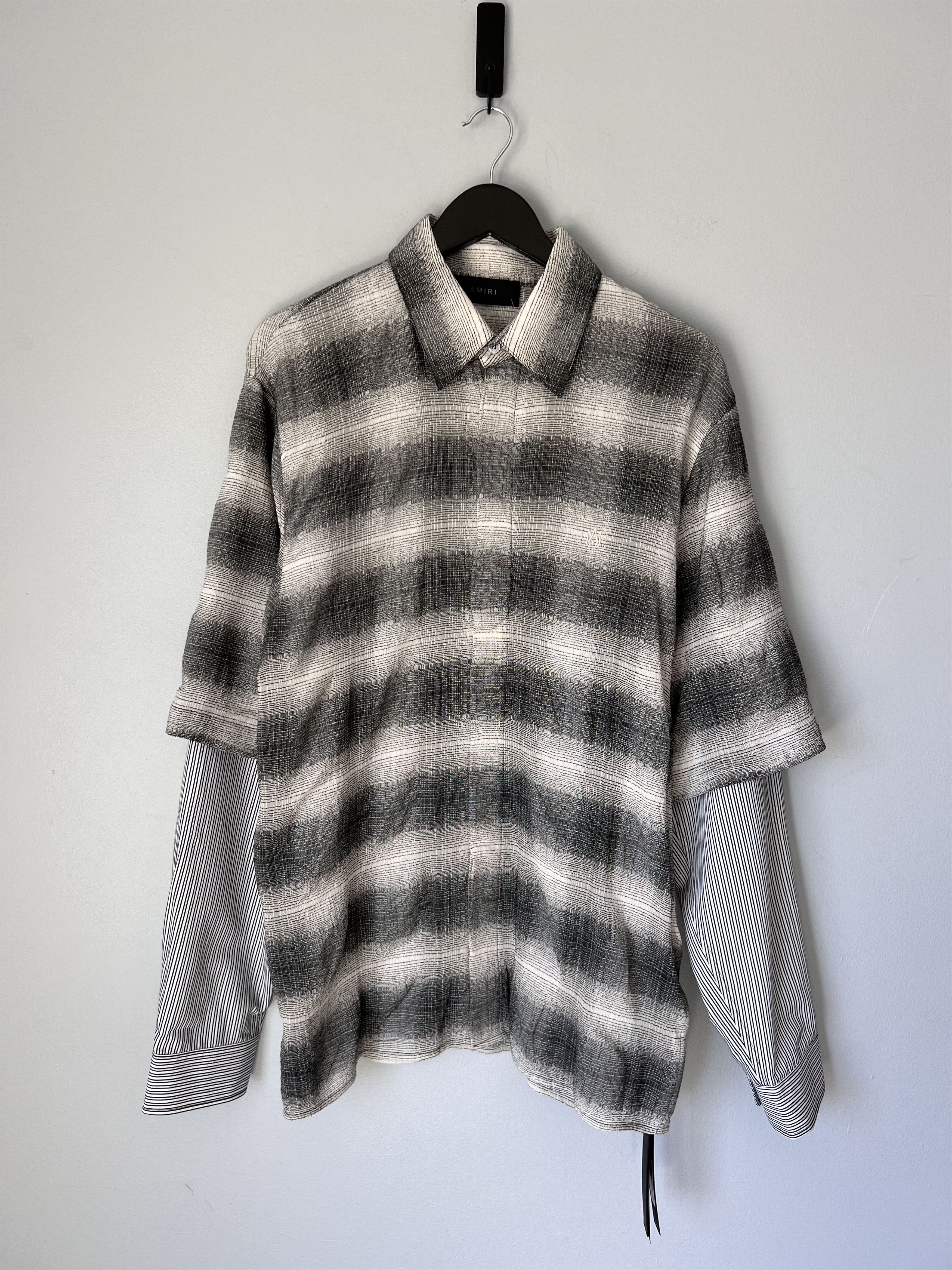 Amiri Amiri Double Sleeve Shadow Plaid Shirt Size US M / EU 48-50 / 2 - 1 Thumbnail