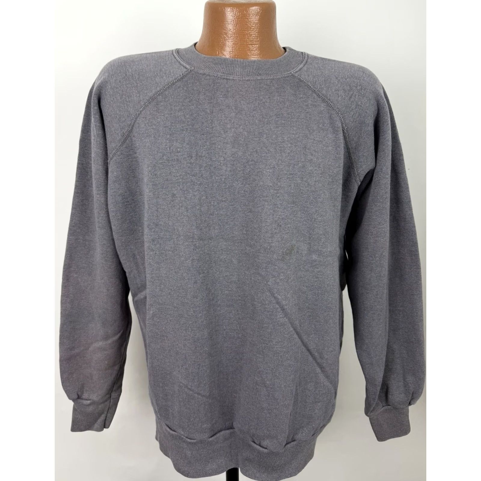 Vintage VINTAGE Mens 2XL Sweatshirt Raglan Crewneck Gray Charcoal 80s 90s Grunge Vintage Size US XXL / EU 58 / 5 - 2 Thumbnail