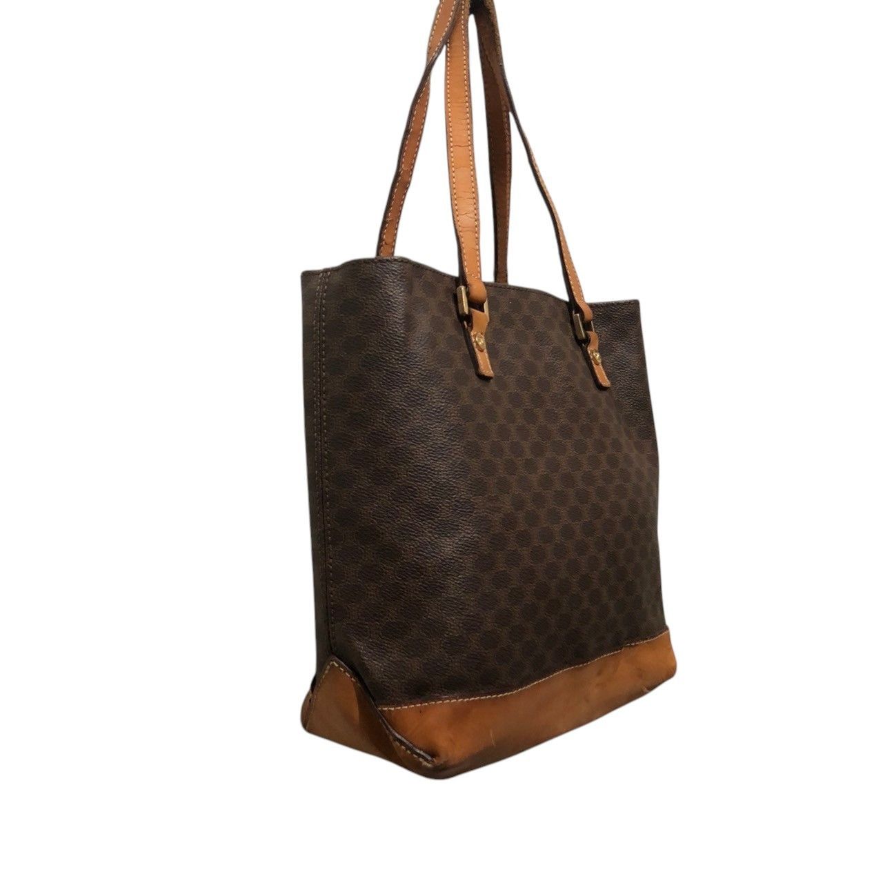 Celine × Vintage Vintage Celine Macadam Shoulder Tote Bag Leather Beige Size ONE SIZE - 2 Thumbnail