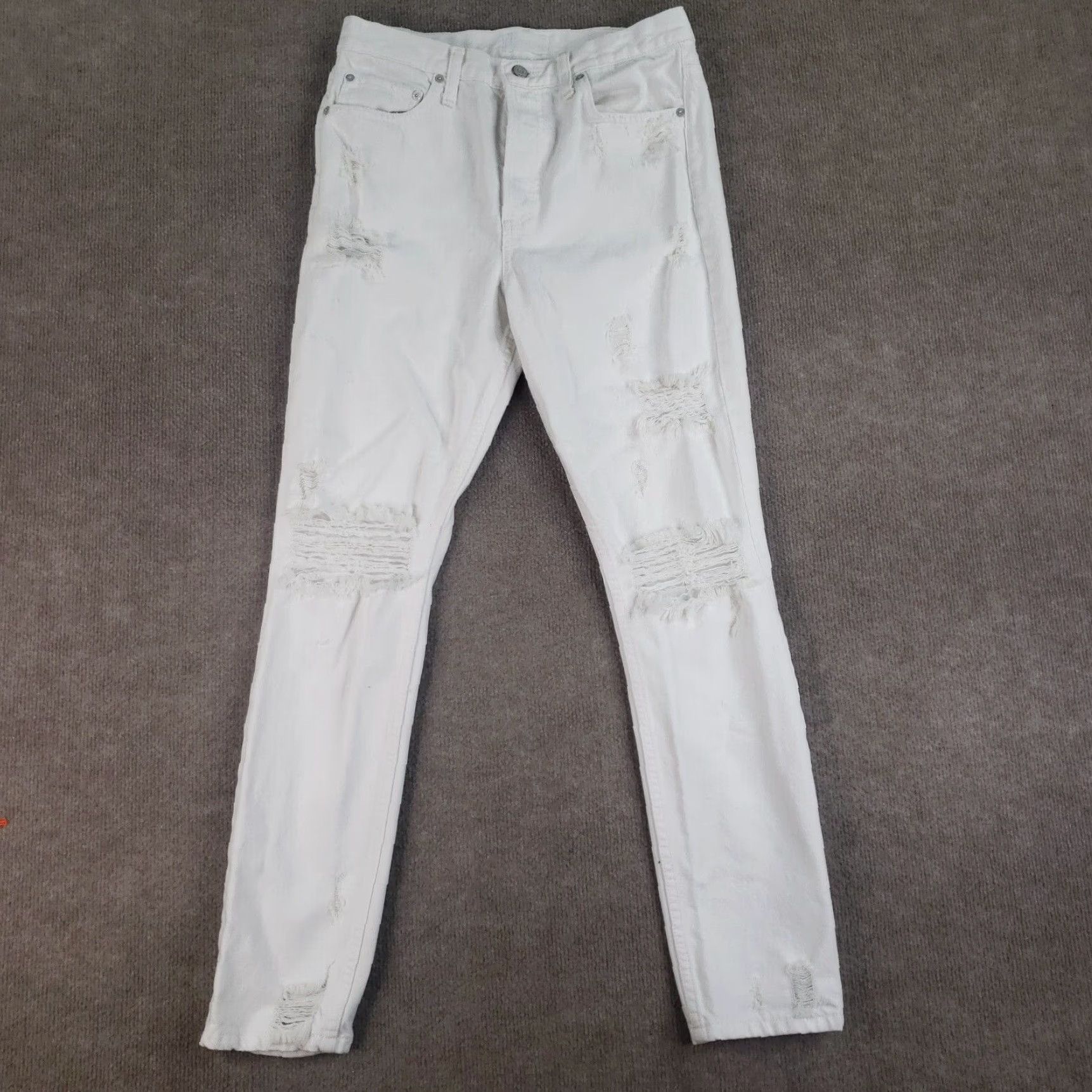 Boyish Boyish High-Rise Distressed Ankle Jeans Womens Size 2 Blue Cotton Size 26" / US 2 / IT 38 - 1 Thumbnail
