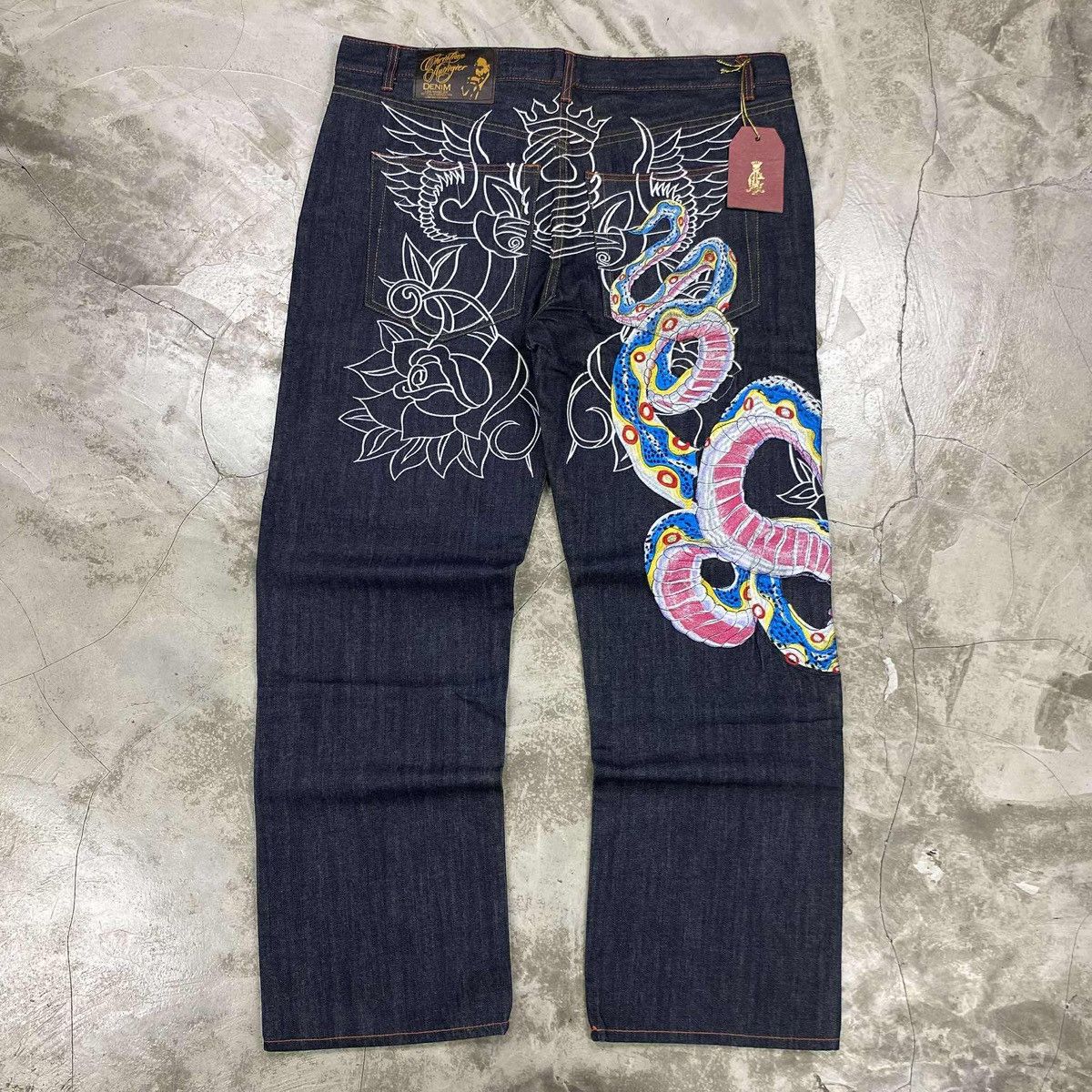 Ed Hardy Rare 2001 Snake Serpent Christian Audigier Jeans Size US 44 / EU 60 - 1 Thumbnail