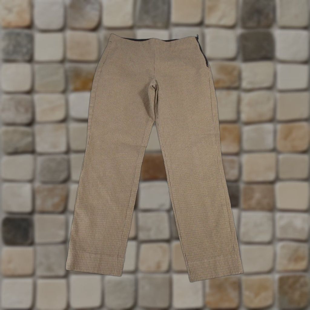 Everlane Everlane Dress Pants Womens 6 Brown Houndstooth Skinny Dress Pants Womens 6 Brown Check Knit Flat Front Cotton Spandex Zip Modern Womens Size 28" / US 6 / IT 42 - 1 Thumbnail